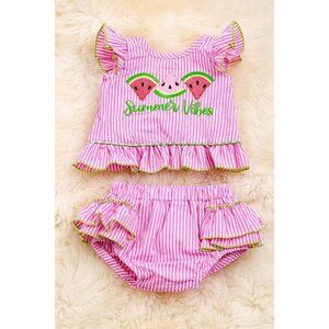 WATERMELON APPLIQUE BABY SET. OFG25144023 SOL